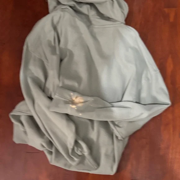 Brandy Melville Green Zip-Up Hoodie. *Bleach stains* - Picture 9 of 10